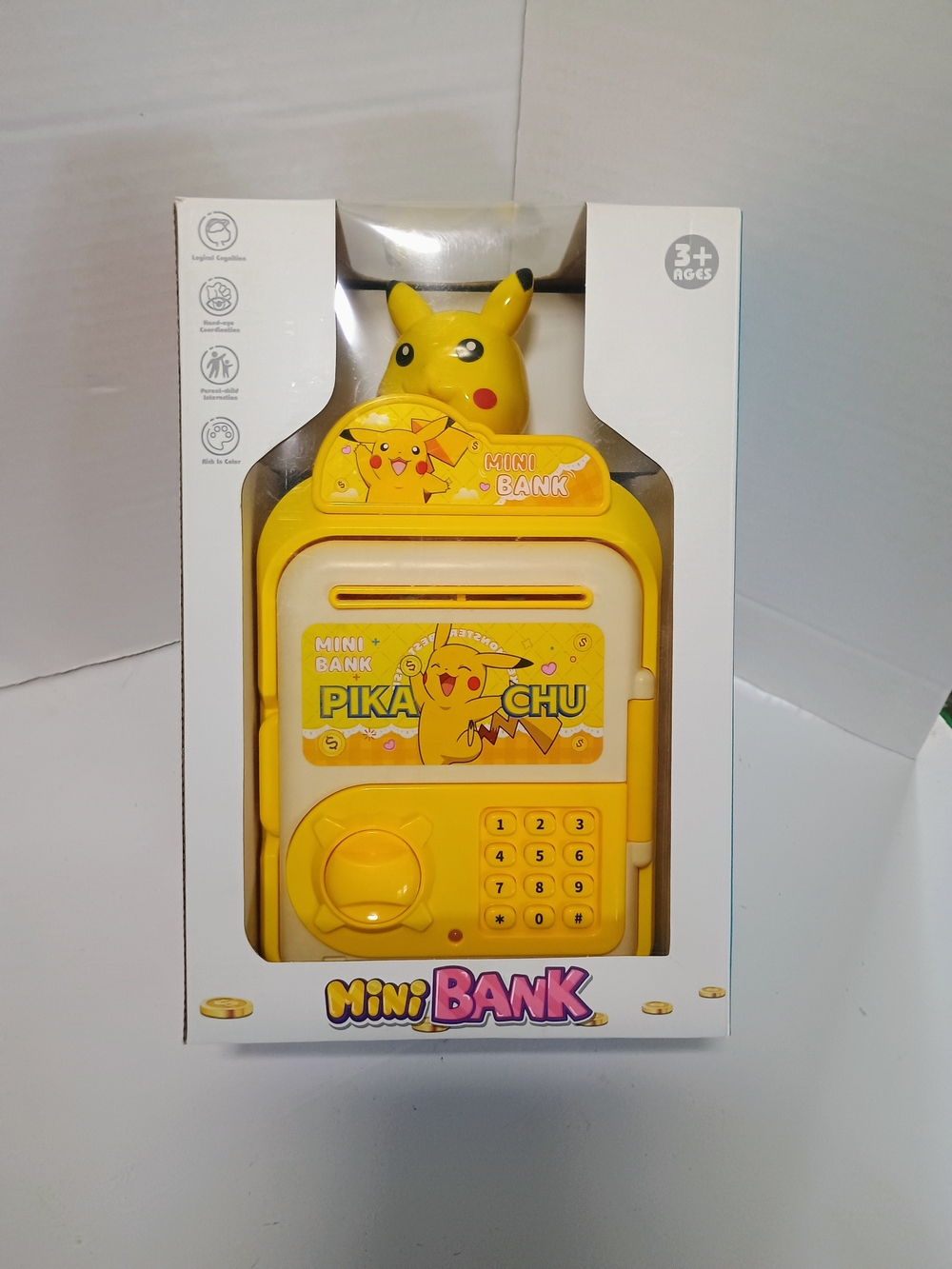 Yellow Pikachu Mini Electronic Kids Bank with Keypad